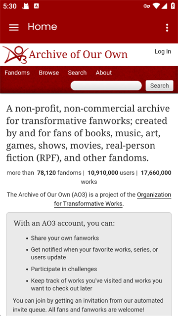 AO3作品档案首页